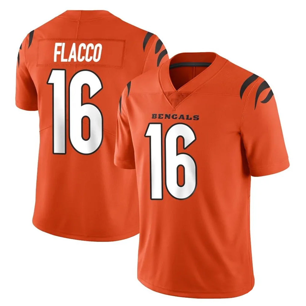 Seanshop C.Bengals #16 Joe Flacco Player Orange Vapor Untouchable Limited Home Game Stitched Jerseys