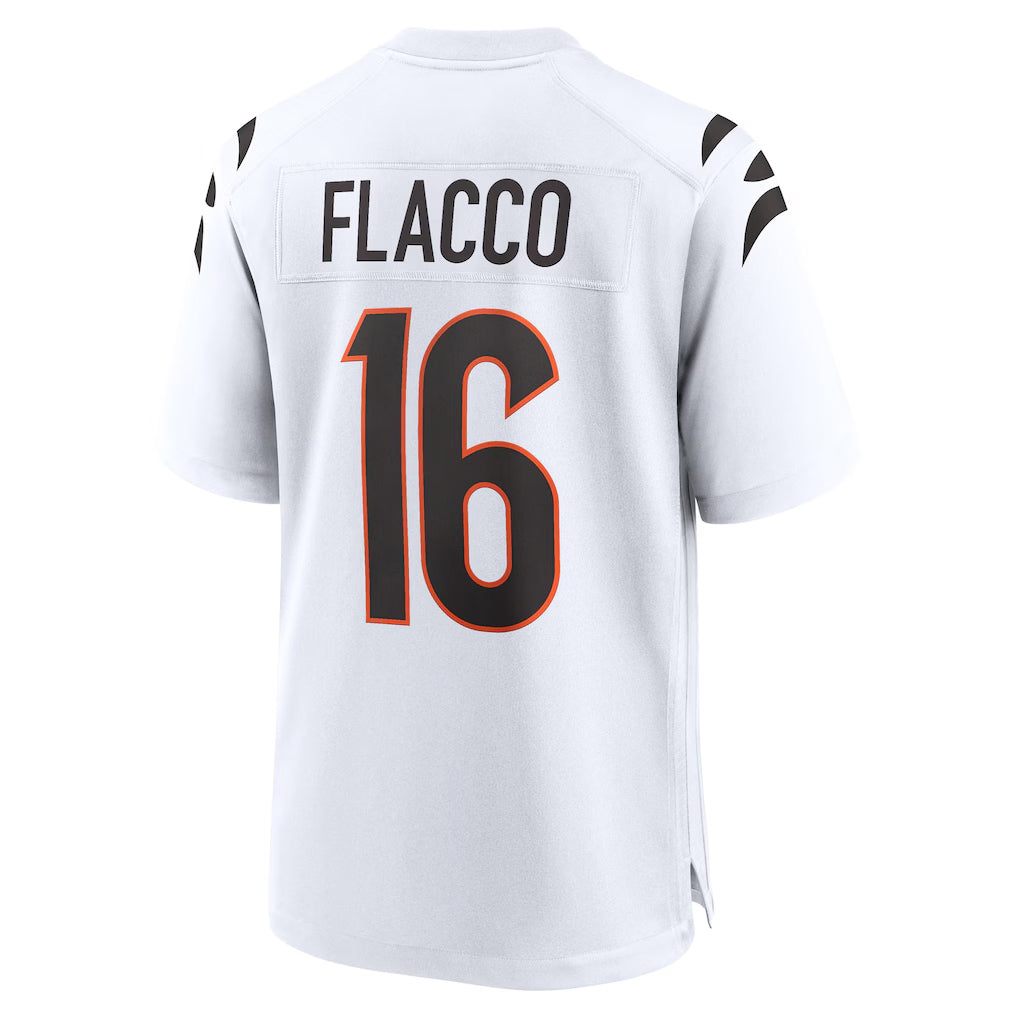 Seanshop C.Bengals #16 Joe Flacco Player White Home Game Stitched Jerseys