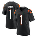 Seanshop C.Bengals #1 Ja'Marr Chase Player Black Home Game Stitched Jerseys