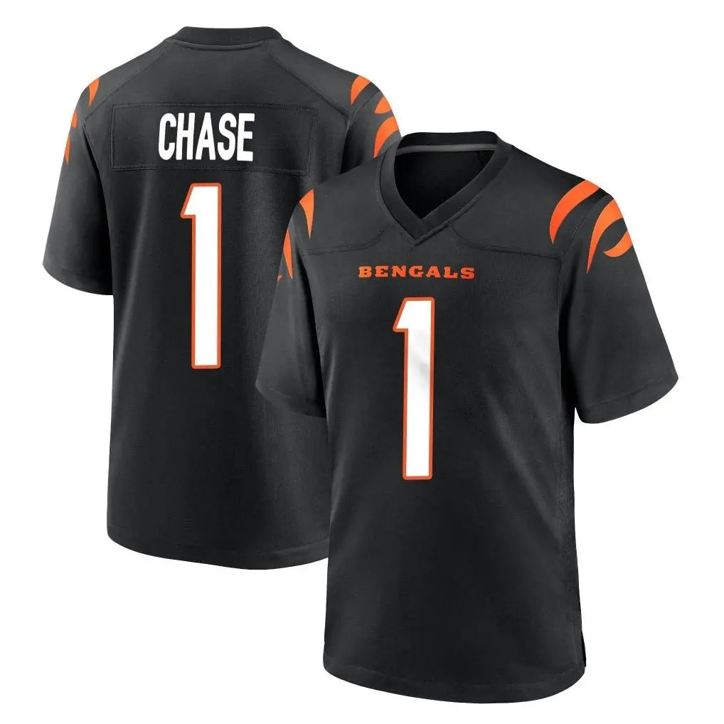 Seanshop C.Bengals #1 Ja'Marr Chase Player Black Home Game Stitched Jerseys