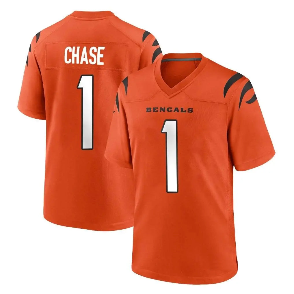 Seanshop C.Bengals #1 Ja'Marr Chase Player Orange Home Game Stitched Jerseys