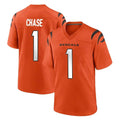 Seanshop C.Bengals #1 Ja'Marr Chase Player Orange Home Game Stitched Jerseys
