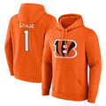 Seanshop C.Bengals #1 Ja'Marr Chase Player Orange Salute to Service Pullover Hoodie Limited Stitched Jerseys
