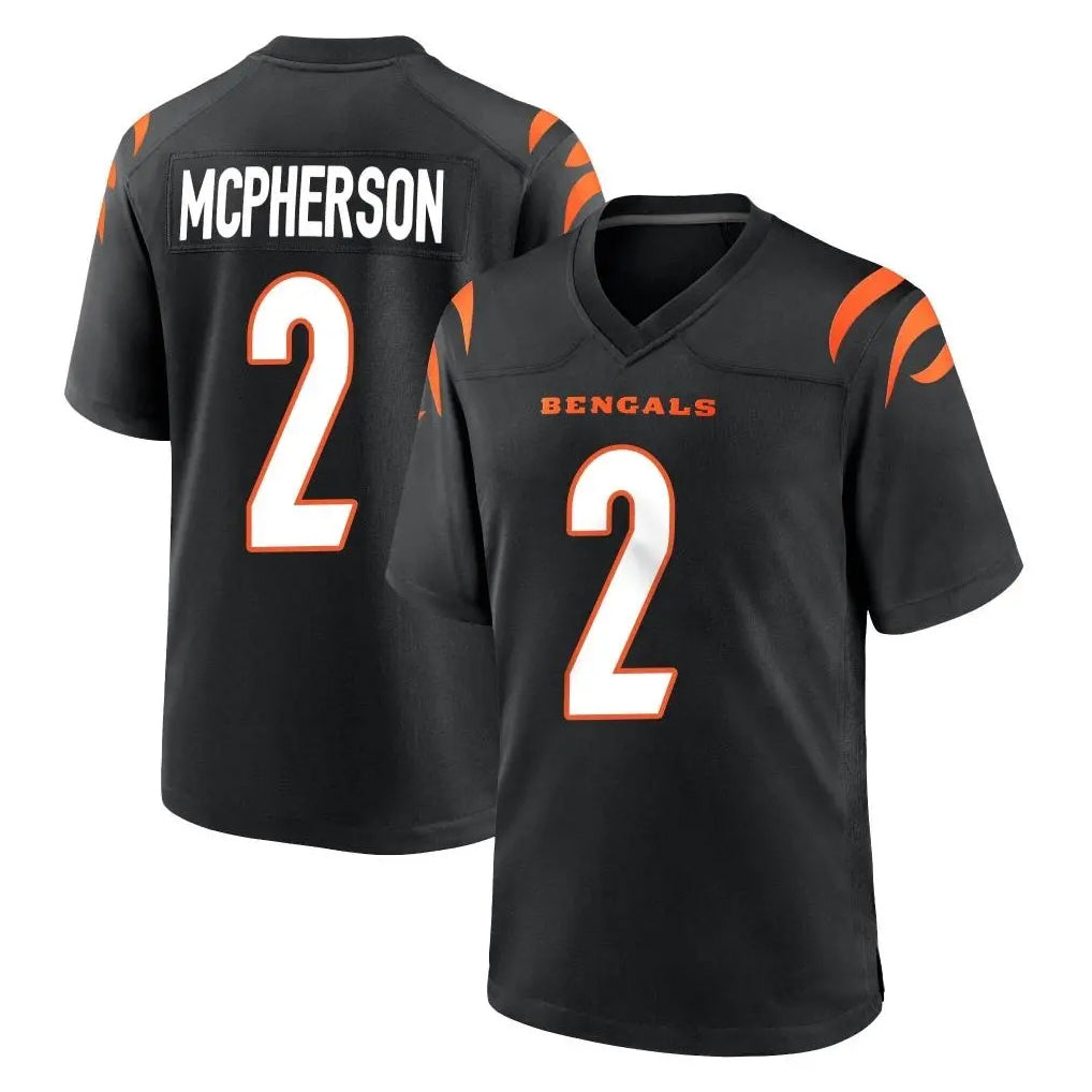 Seanshop C.Bengals #2 Evan McPherson Player Black Home Game Stitched Jerseys