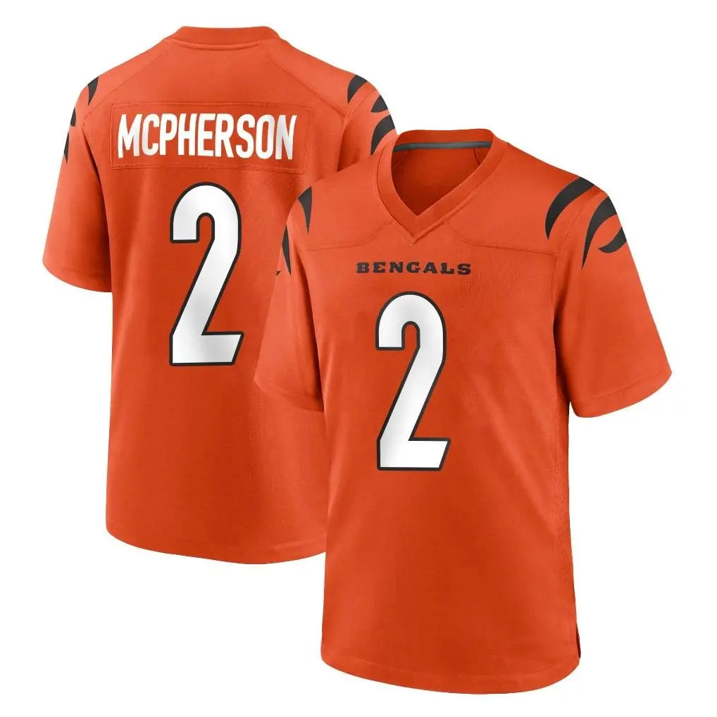 Seanshop C.Bengals #2 Evan McPherson Player Orange Home Game Stitched Jerseys