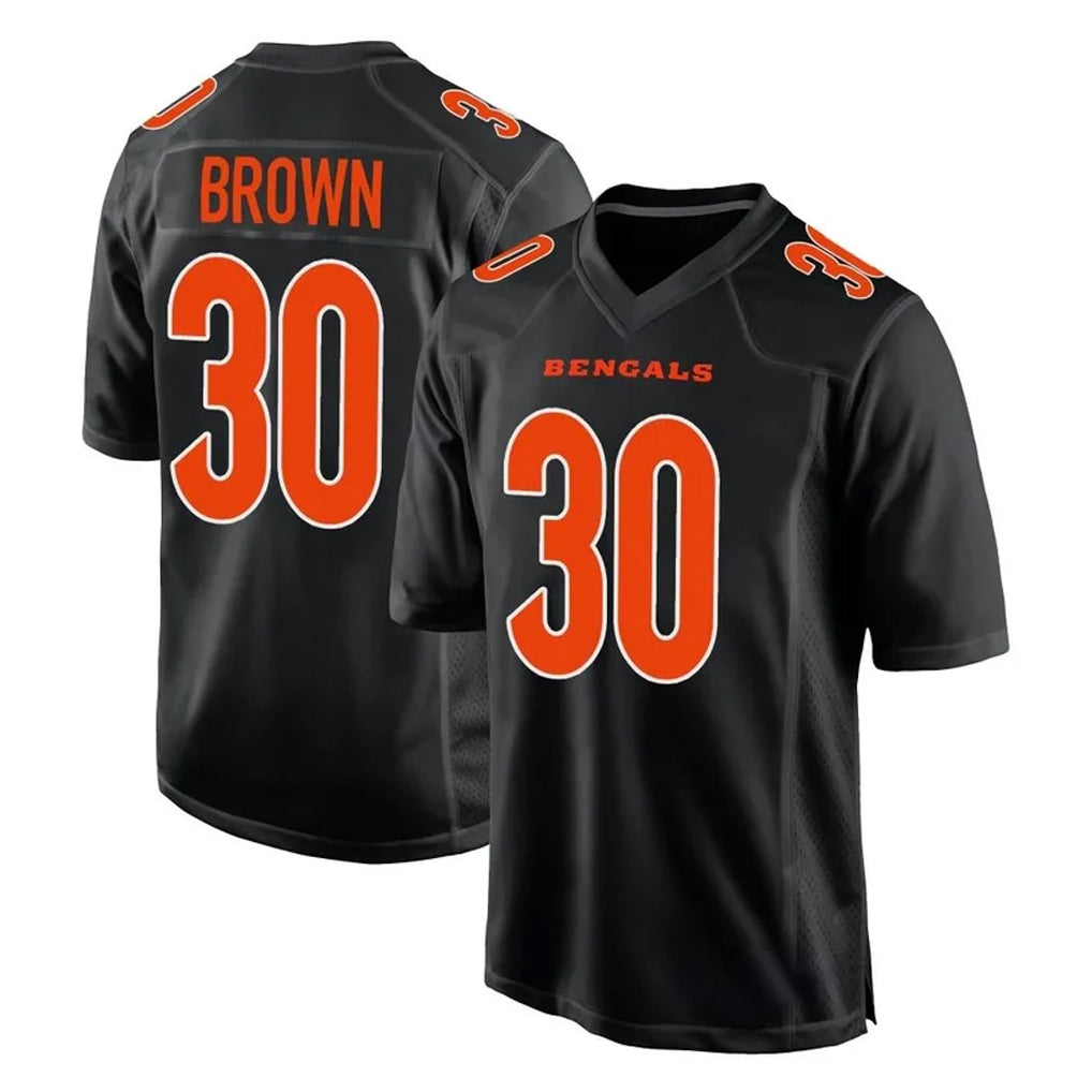 Seanshop C.Bengals #30 Chase Brown Player Black Fashion Game Stitched Jerseys