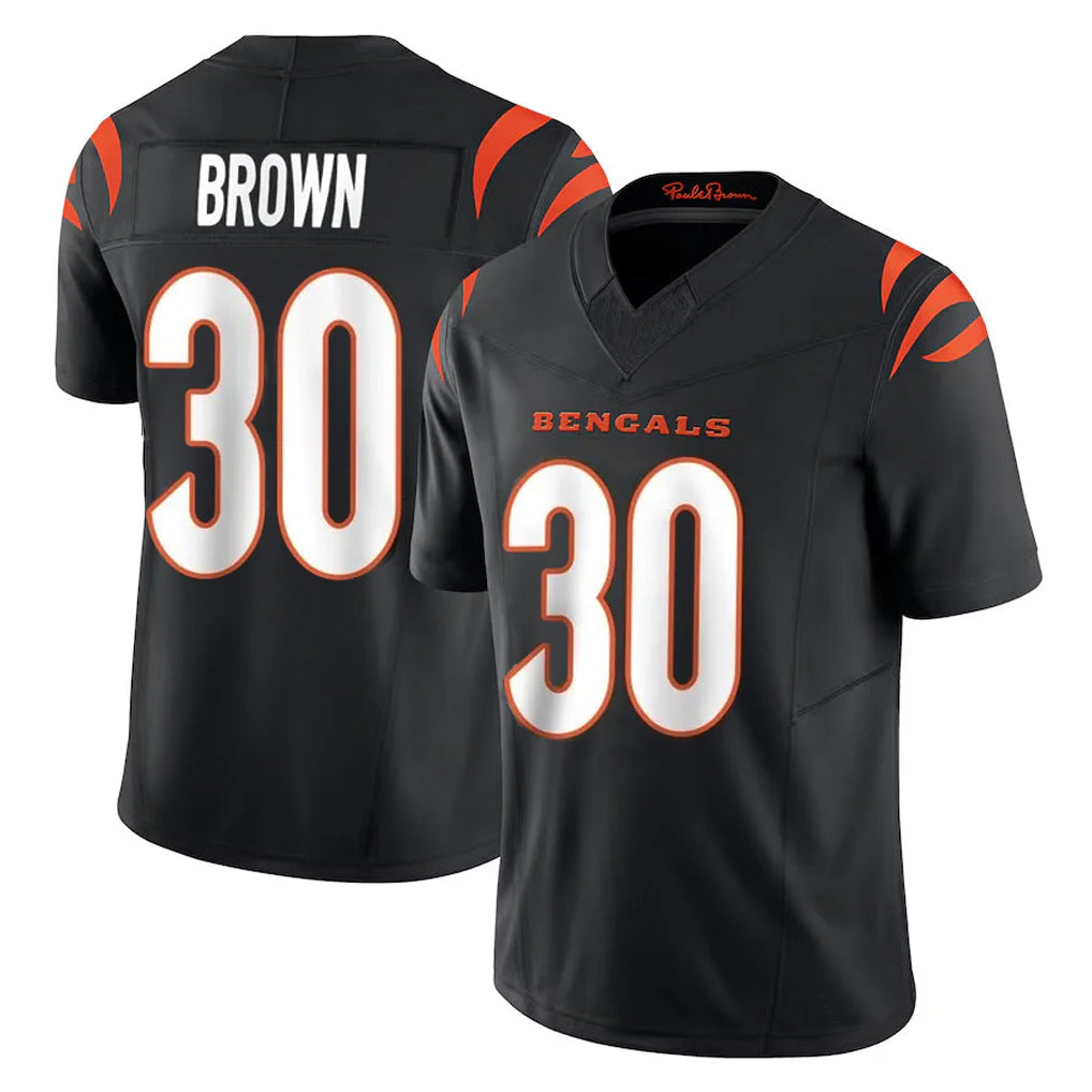 Seanshop C.Bengals #30 Chase Brown Player Black Vapor F.U.S.E. Limited Home Game Stitched Jerseys