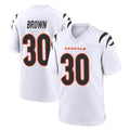 Seanshop C.Bengals #30 Chase Brown Player White Home Game Stitched Jerseys