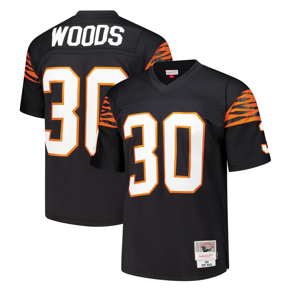 Seanshop C.Bengals #30 Ickey Woods Player Black Mitchell & Ness 1988 Legacy Replica Stitched Jerseys
