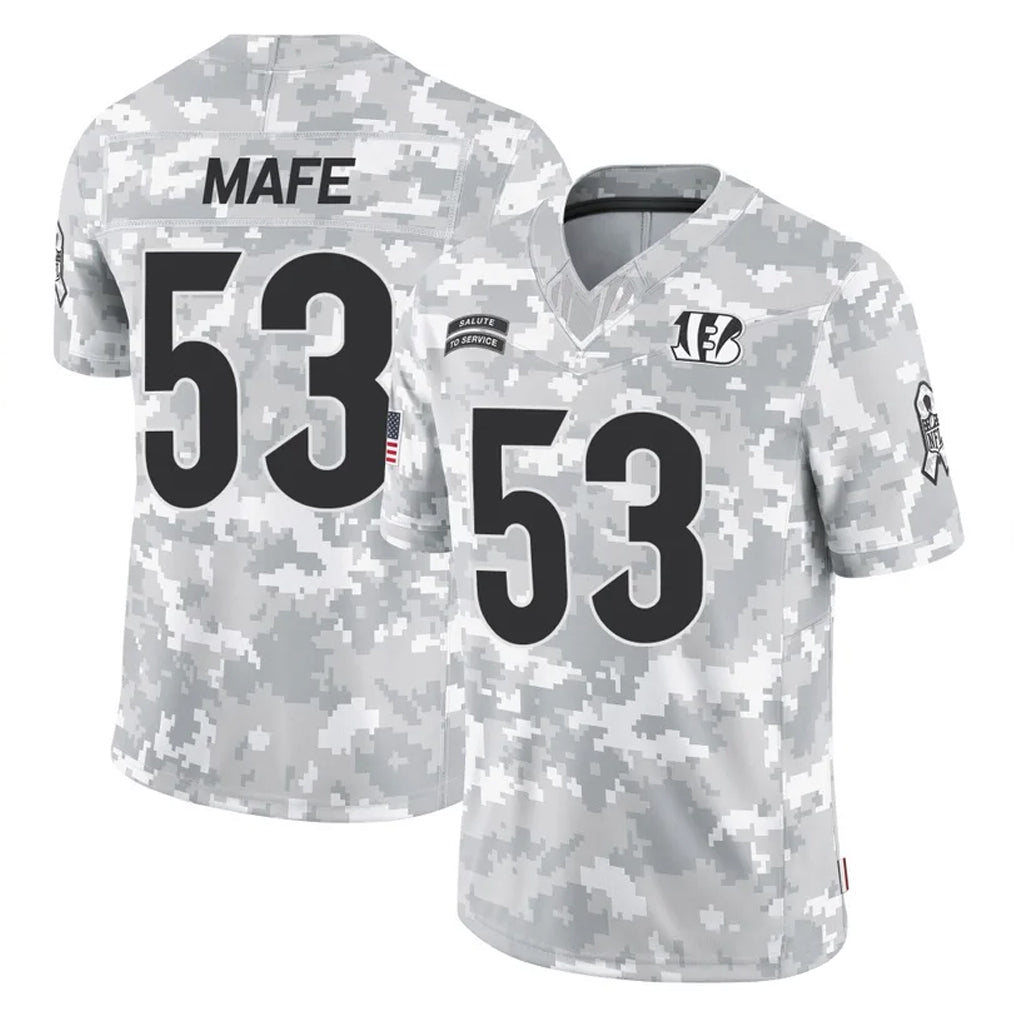 Seanshop C.Bengals #53 Boye Mafe Player Arctic Camo Salute to Service Limited Stitched Jerseys