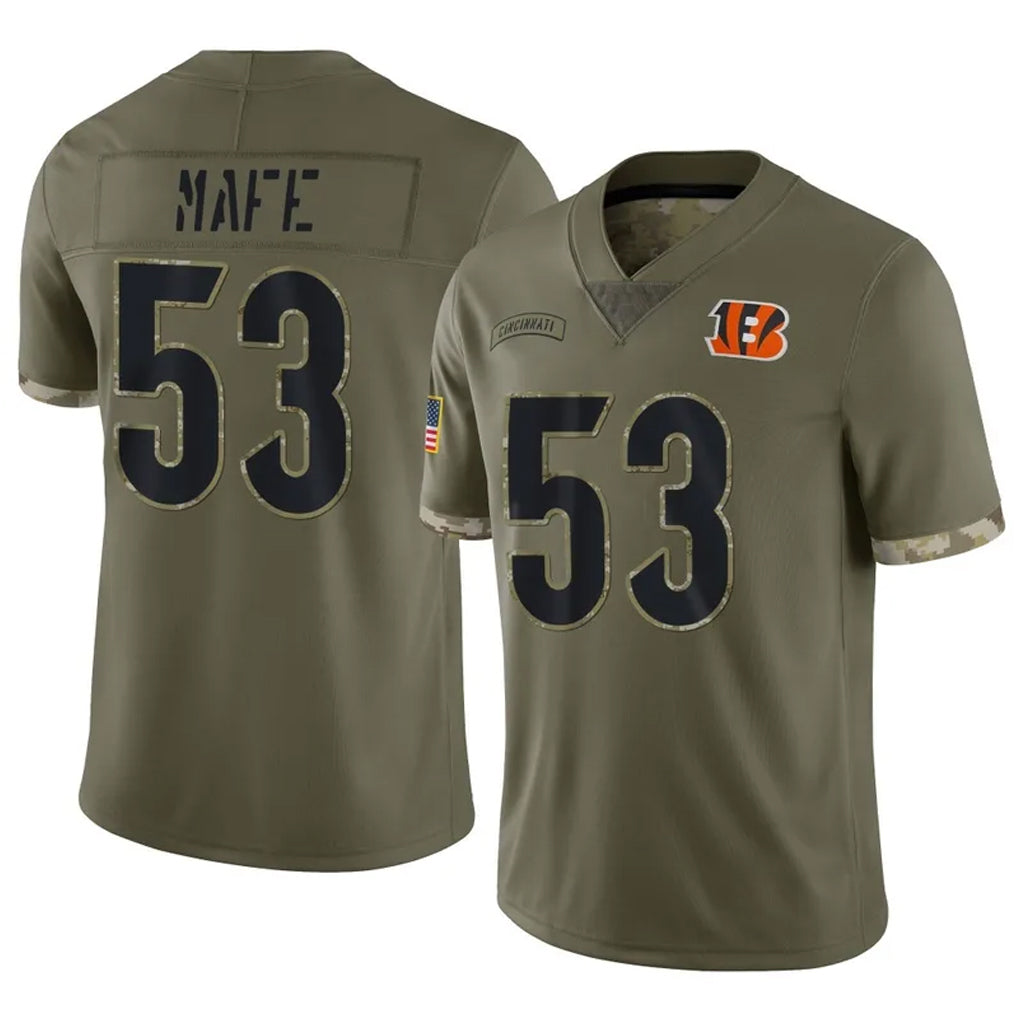 Seanshop C.Bengals #53 Boye Mafe Player Olive Salute to Service Limited Game Stitched Jerseys