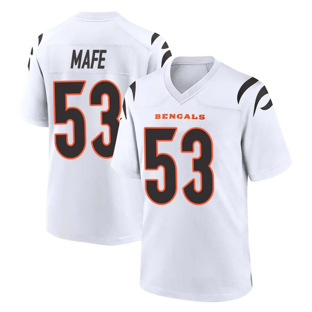 Seanshop C.Bengals #53 Boye Mafe Player White Home Game Stitched Jerseys
