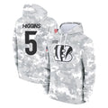 Seanshop C.Bengals #5 Tee Higgins Player Arctic Camo Salute to Service Pullover Hoodie Limited Stitched Jerseys
