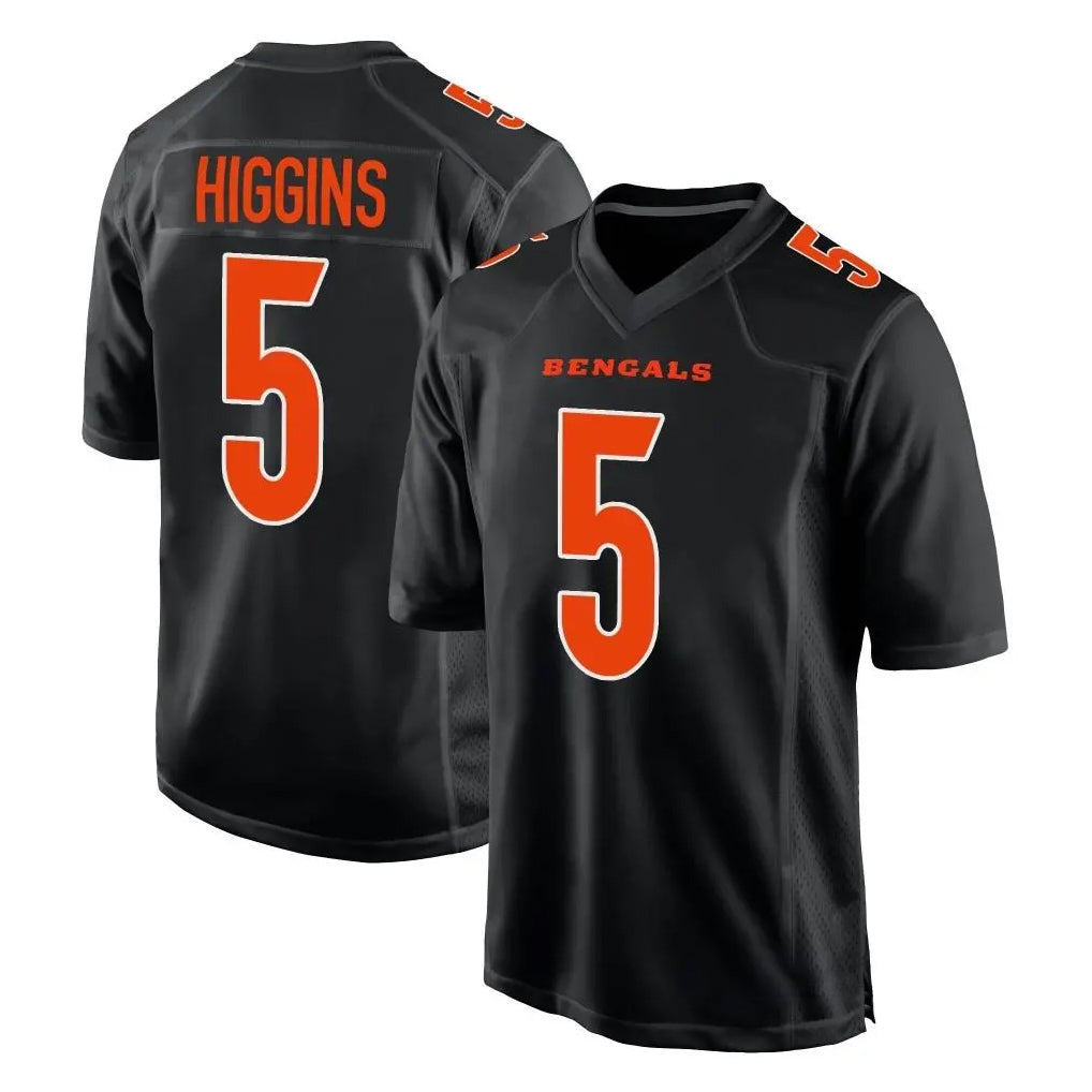 Seanshop C.Bengals #5 Tee Higgins Player Black Fashion Game Stitched Jerseys