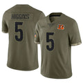Seanshop C.Bengals #5 Tee Higgins Player Olive Salute to Service Limited Game Stitched Jerseys