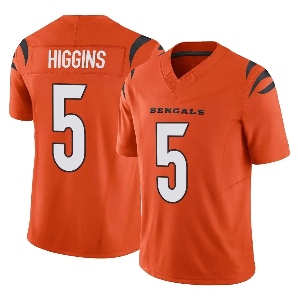 Seanshop C.Bengals #5 Tee Higgins Player Orange Vapor F.U.S.E. Limited Home Game Stitched Jerseys
