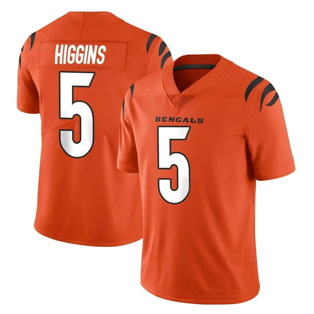 Seanshop C.Bengals #5 Tee Higgins Player Orange Vapor Untouchable Limited Home Game Stitched Jerseys