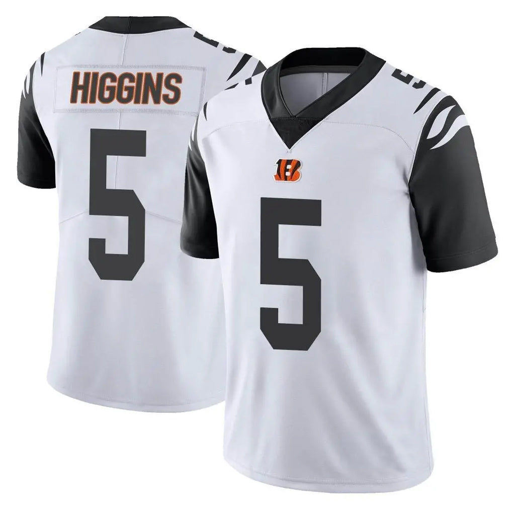 Seanshop C.Bengals #5 Tee Higgins Player White Color Rush Vapor Untouchable Limted Home Game Stitched Jerseys