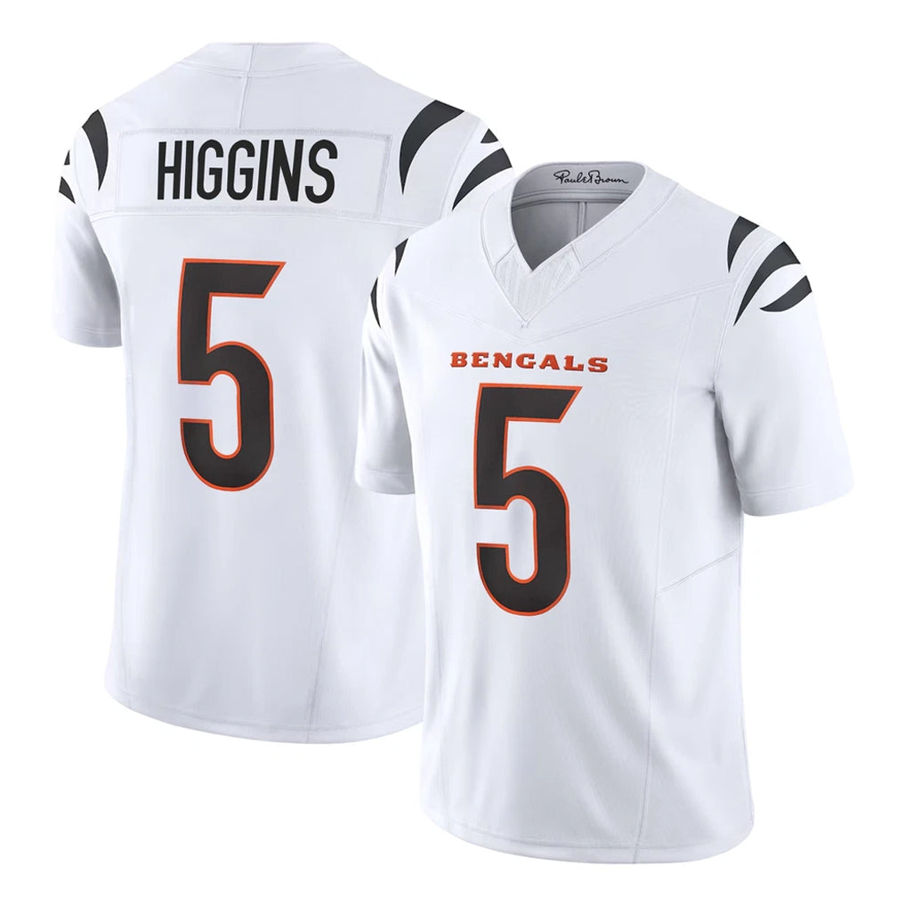 Seanshop C.Bengals #5 Tee Higgins Player White Vapor F.U.S.E. Limited Home Game Stitched Jerseys