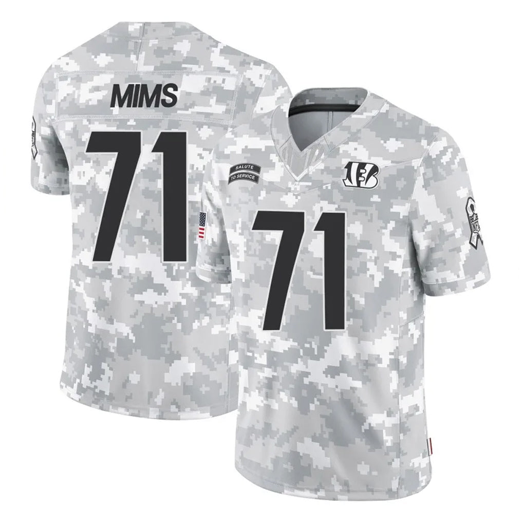 Seanshop C.Bengals #71 Amarius Mims Player Arctic Camo Salute to Service Limited Stitched Jerseys