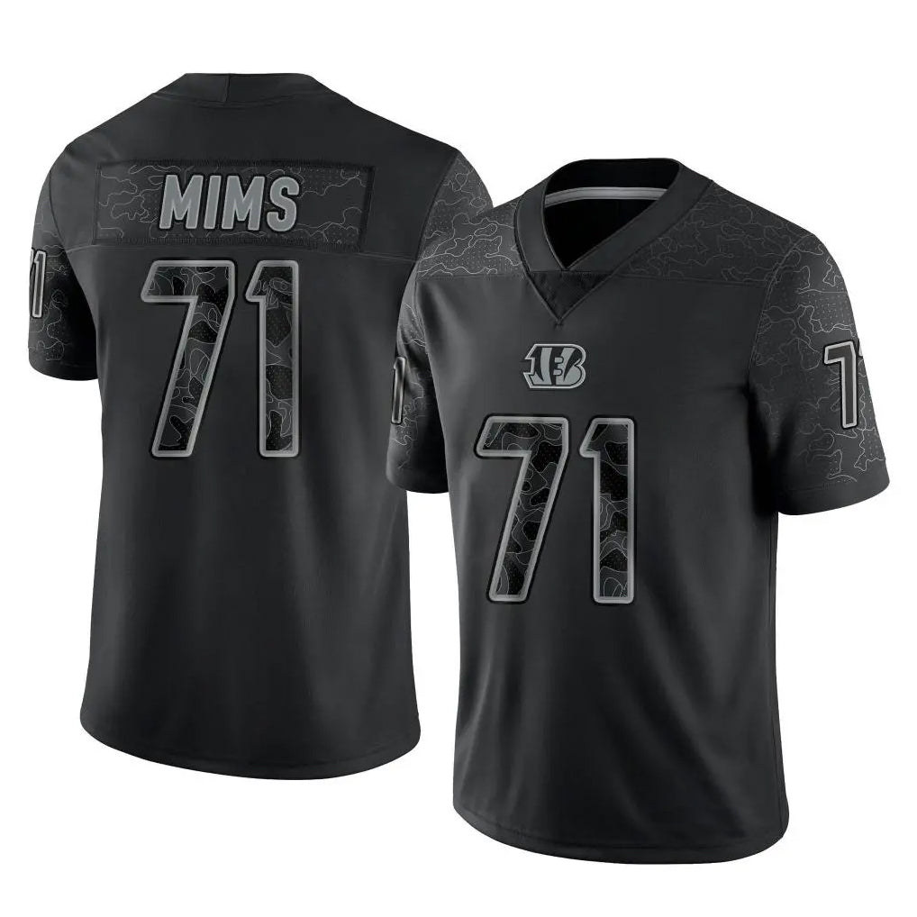 Seanshop C.Bengals #71 Amarius Mims Player Black Reflective Limited Game Stitched Jerseys