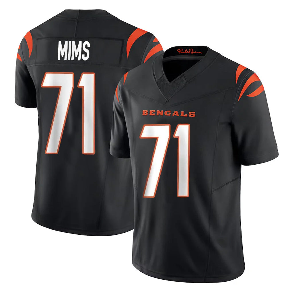 Seanshop C.Bengals #71 Amarius Mims Player Black Vapor F.U.S.E. Limited Home Game Stitched Jerseys