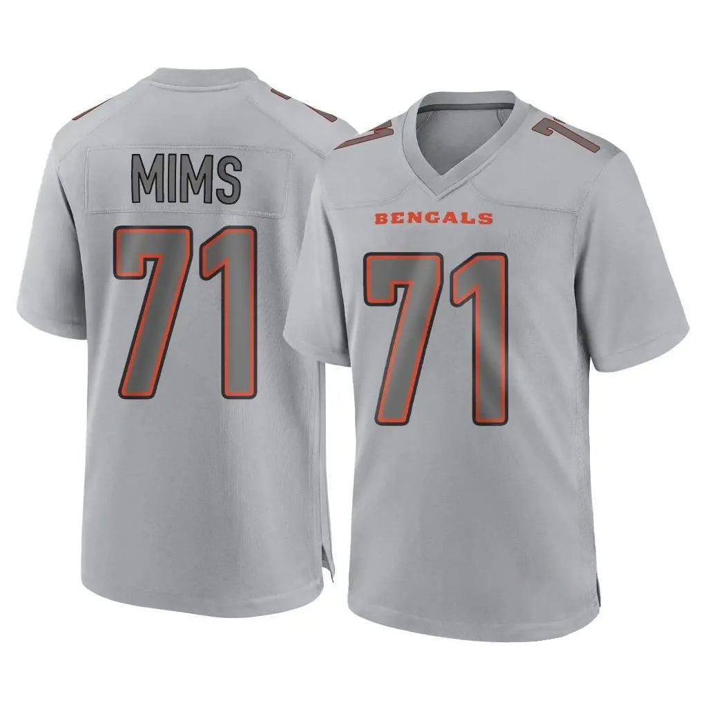 Seanshop C.Bengals #71 Amarius Mims Player Gray Atmosphere Fashion Game Stitched Jerseys