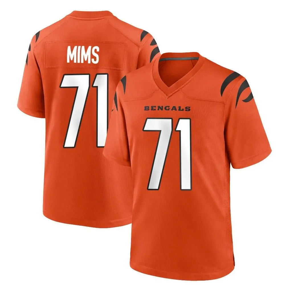 Seanshop C.Bengals #71 Amarius Mims Player Orange Home Game Stitched Jerseys