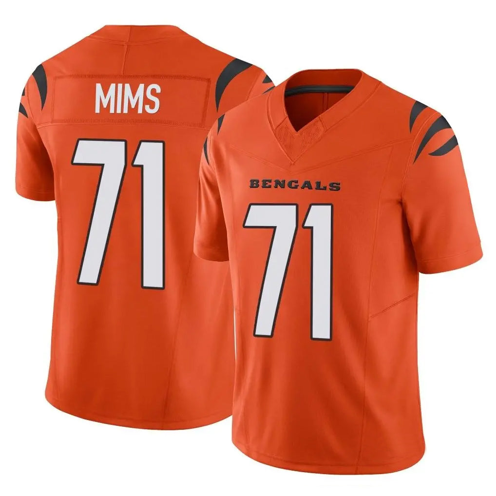 Seanshop C.Bengals #71 Amarius Mims Player Orange Vapor F.U.S.E. Limited Home Game Stitched Jerseys