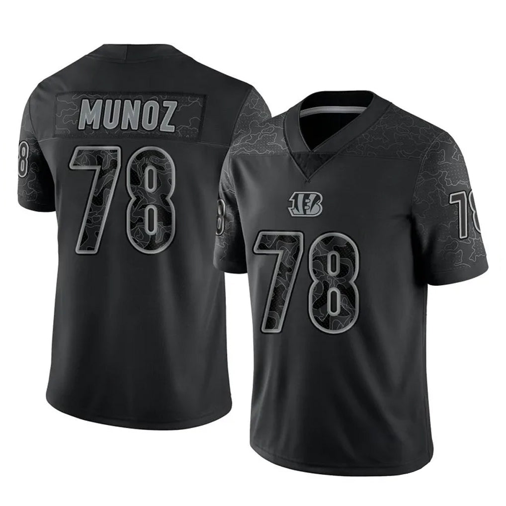 Seanshop C.Bengals #78 Anthony Munoz Player Black Reflective Limited Game Stitched Jerseys