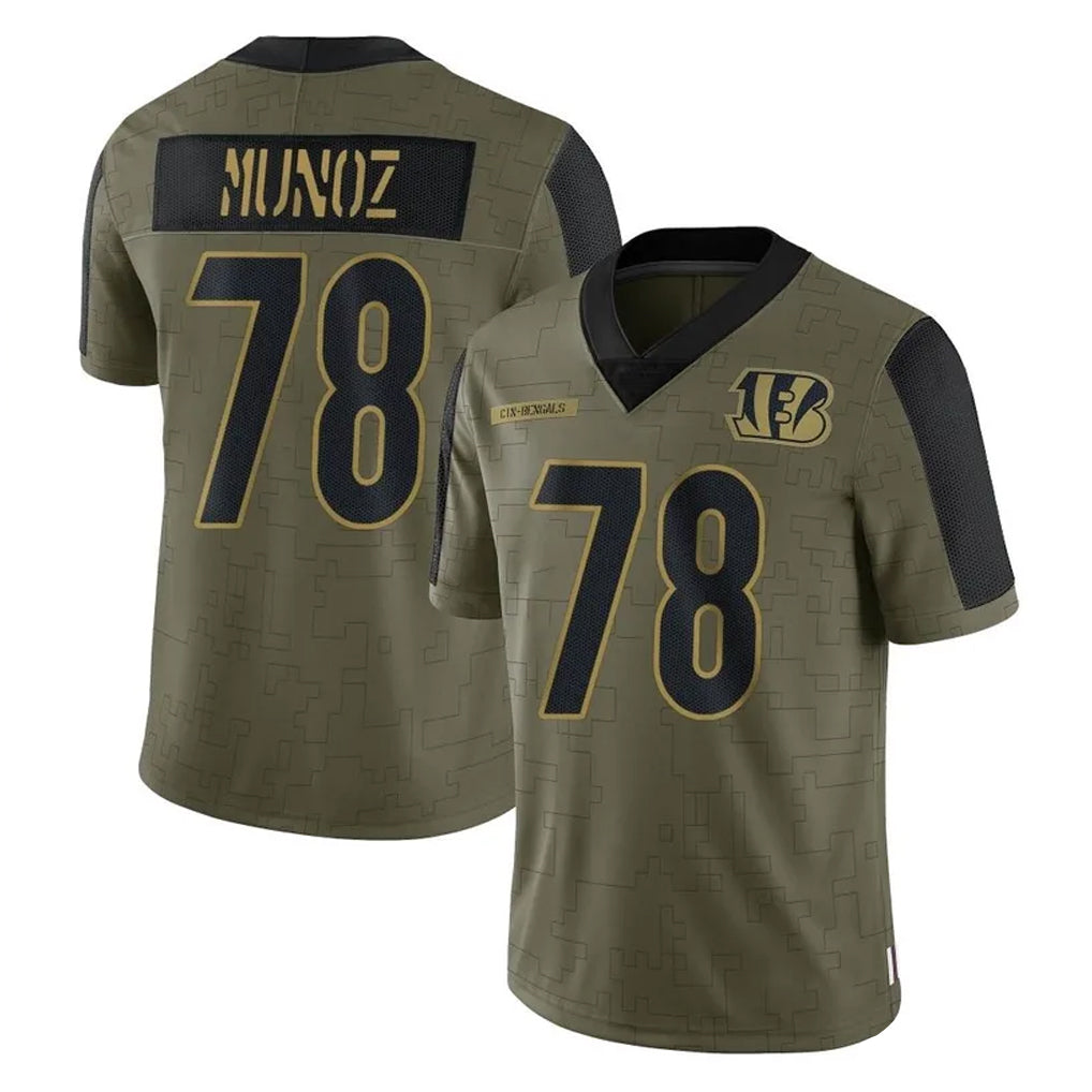 Seanshop C.Bengals #78 Anthony Munoz Player Olive Salute to Service Game Stitched Jerseys