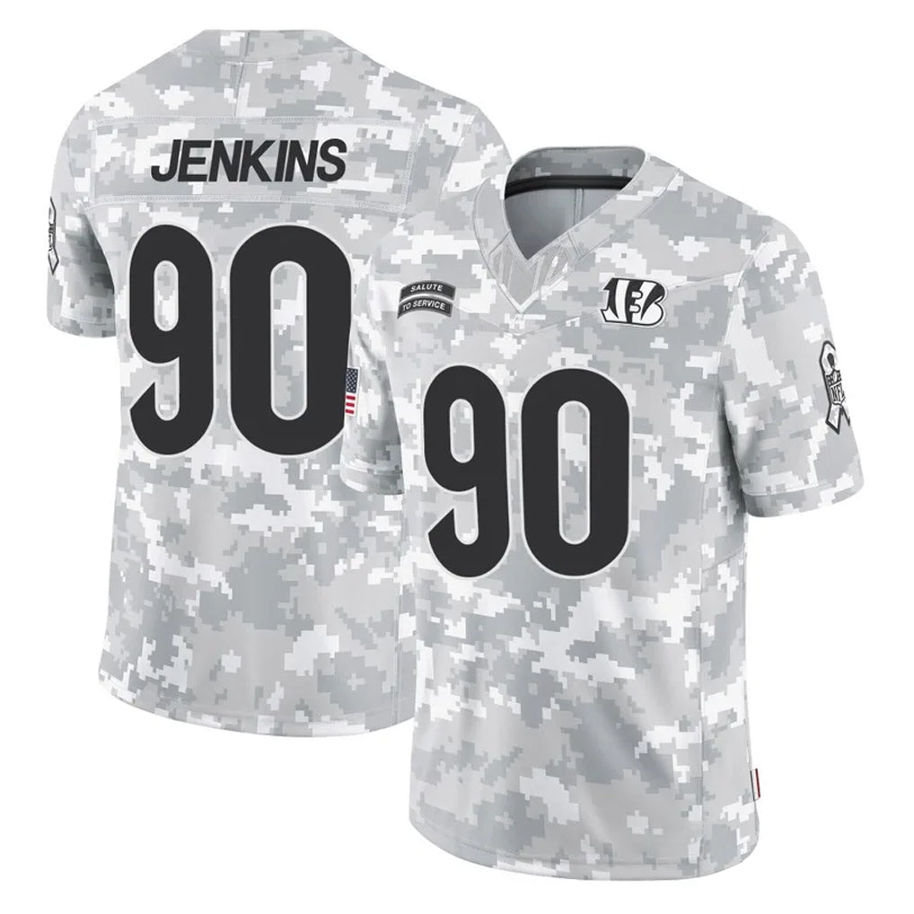 Seanshop C.Bengals #90 Kris Jenkins Jr Player Arctic Camo Salute to Service Limited Stitched Jerseys