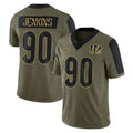 Seanshop C.Bengals #90 Kris Jenkins Jr Player Olive Salute to Service Game Stitched Jerseys