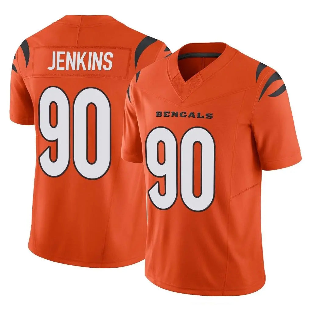 Seanshop C.Bengals #90 Kris Jenkins Jr Player Orange Vapor F.U.S.E. Limited Home Game Stitched Jerseys