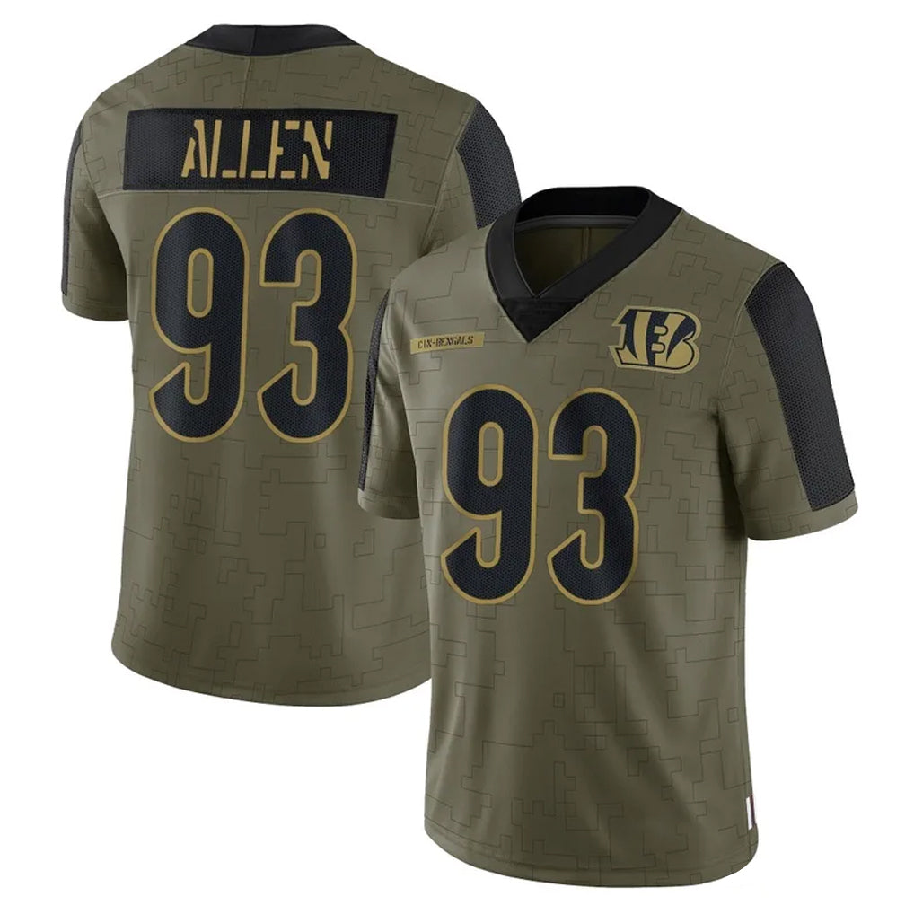 Seanshop C.Bengals #93 Jonathan Allen Player Olive Salute to Service Game Stitched Jerseys