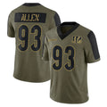Seanshop C.Bengals #93 Jonathan Allen Player Olive Salute to Service Game Stitched Jerseys