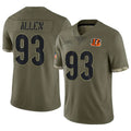 Seanshop C.Bengals #93 Jonathan Allen Player Olive Salute to Service Limited Game Stitched Jerseys