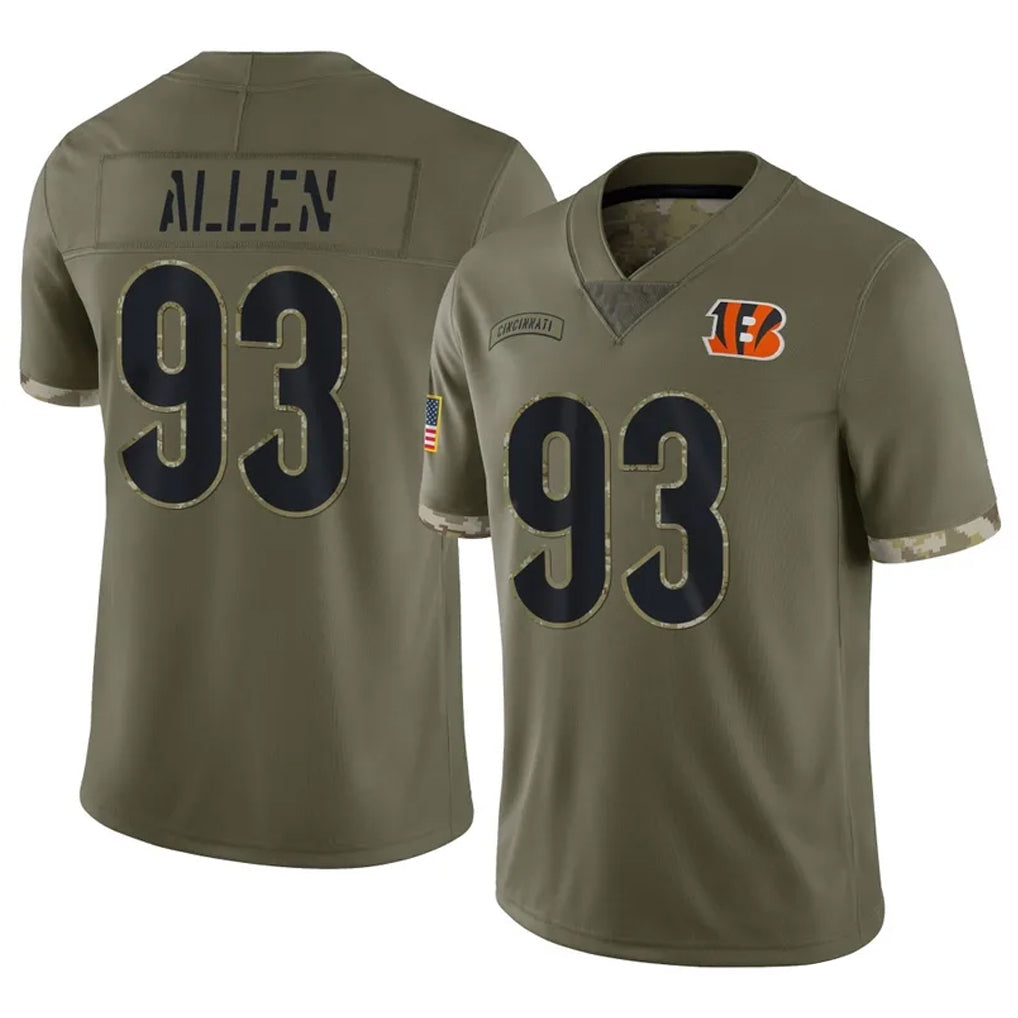 Seanshop C.Bengals #93 Jonathan Allen Player Olive Salute to Service Limited Game Stitched Jerseys