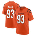 Seanshop C.Bengals #93 Jonathan Allen Player Orange Home Game Stitched Jerseys
