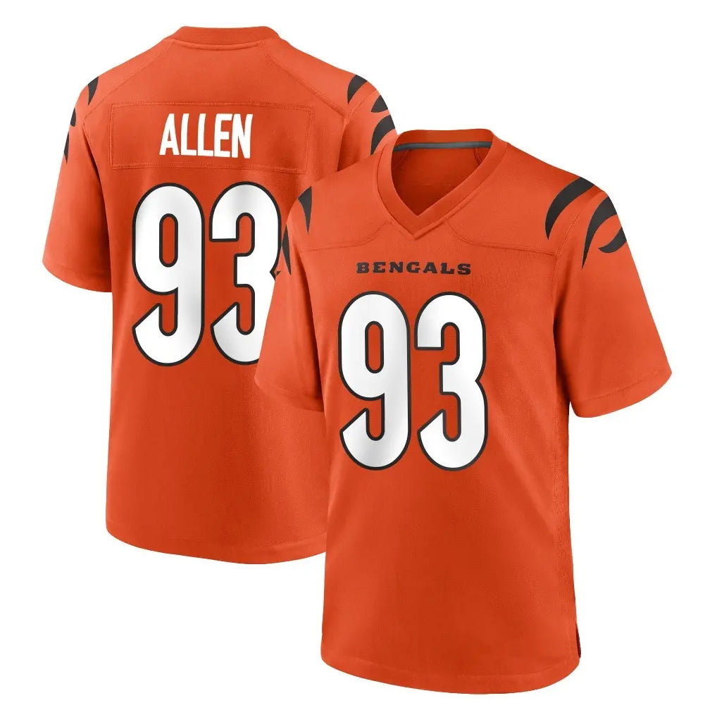 Seanshop C.Bengals #93 Jonathan Allen Player Orange Home Game Stitched Jerseys