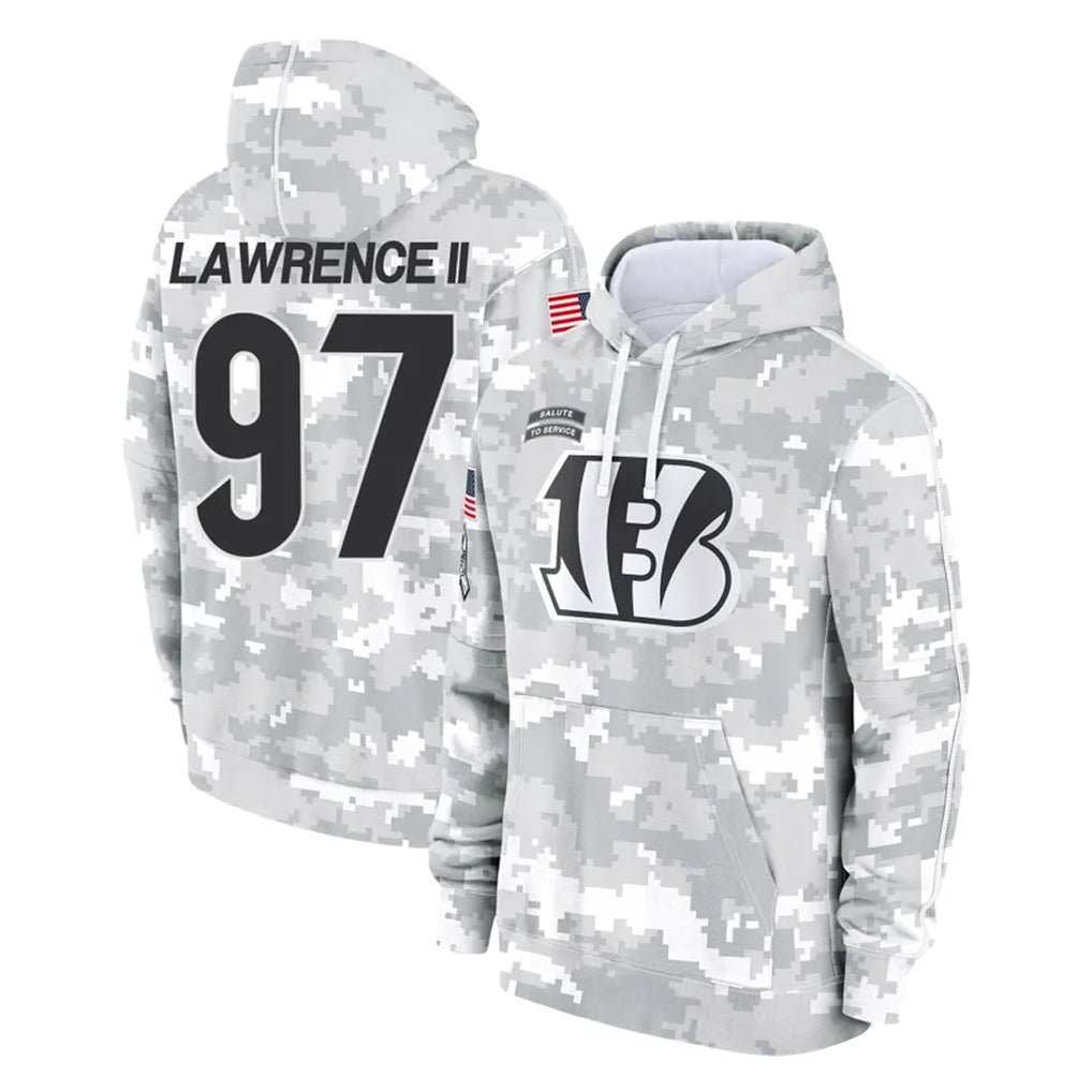 Seanshop C.Bengals #97 Dexter Lawrence II Player Arctic Camo Salute to Service Pullover Hoodie Limited Stitched Jerseys