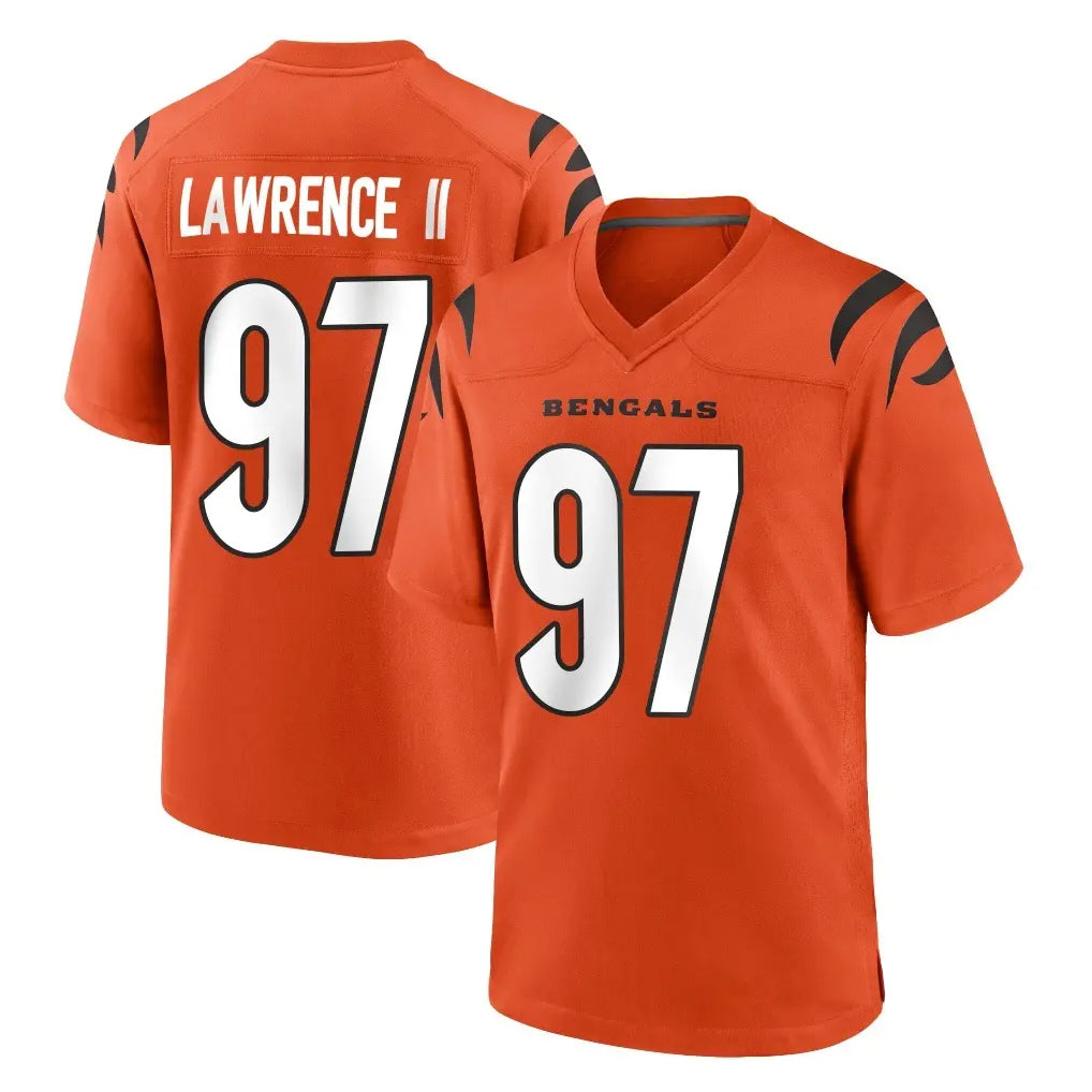 Seanshop C.Bengals #97 Dexter Lawrence II Player Orange Home Game Stitched Jerseys