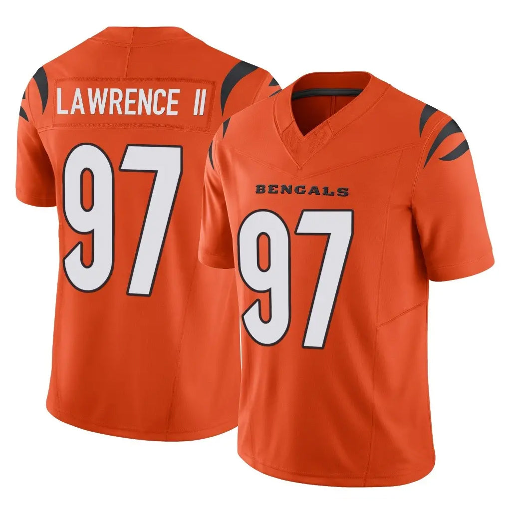 Seanshop C.Bengals #97 Dexter Lawrence II Player Orange Vapor F.U.S.E. Limited Home Game Stitched Jerseys