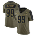 Seanshop C.Bengals #99 Myles Murphy Player Olive Salute to Service Game Stitched Jerseys