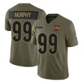 Seanshop C.Bengals #99 Myles Murphy Player Olive Salute to Service Limited Home Game Stitched Jerseys