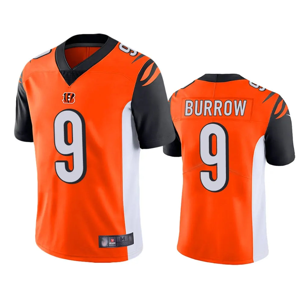 Seanshop C.Bengals #9 Joe Burrow Player Orange Limited Home Game Stitched Jerseys