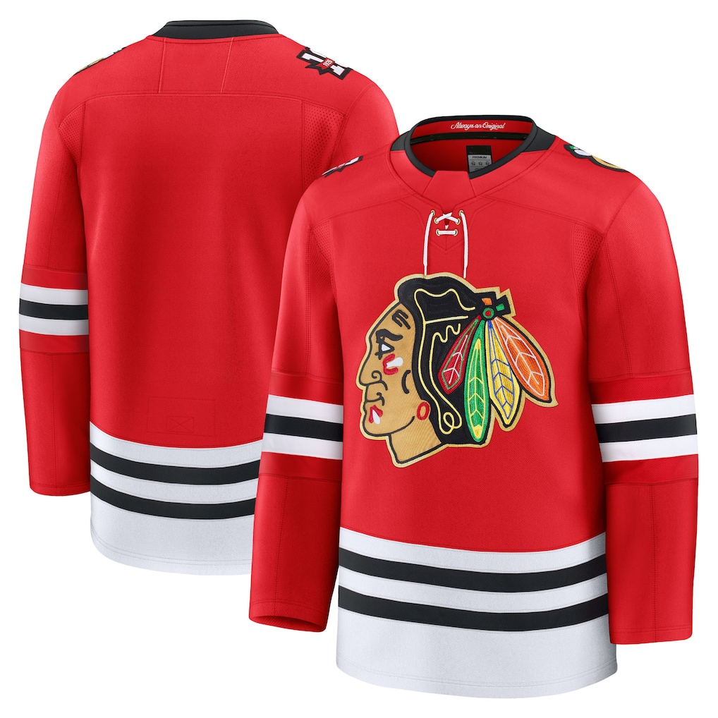Seanshop C.Blackhawks Red Centennial Premium Jerseys