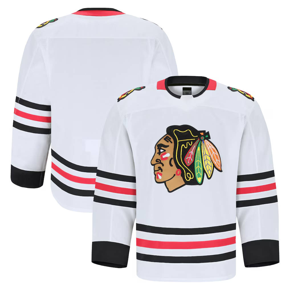 Seanshop C.Blackhawks White Away Authentic Pro Jerseys