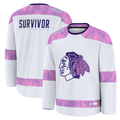 Seanshop C.Blackhawks White Hockey Fights Cancer Survivor Practice Jerseys
