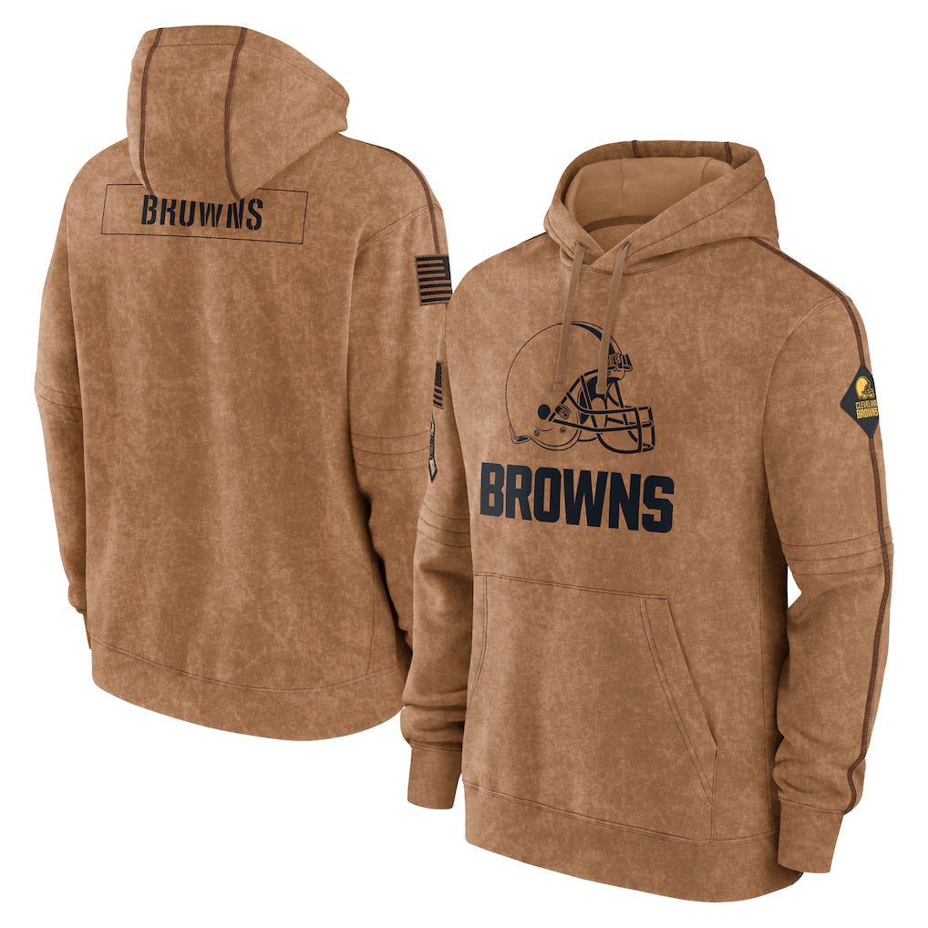 Seanshop  C.Browns Brown Salute to Service Pullover Hoodie Limited Blank Player Stitched Jerseys